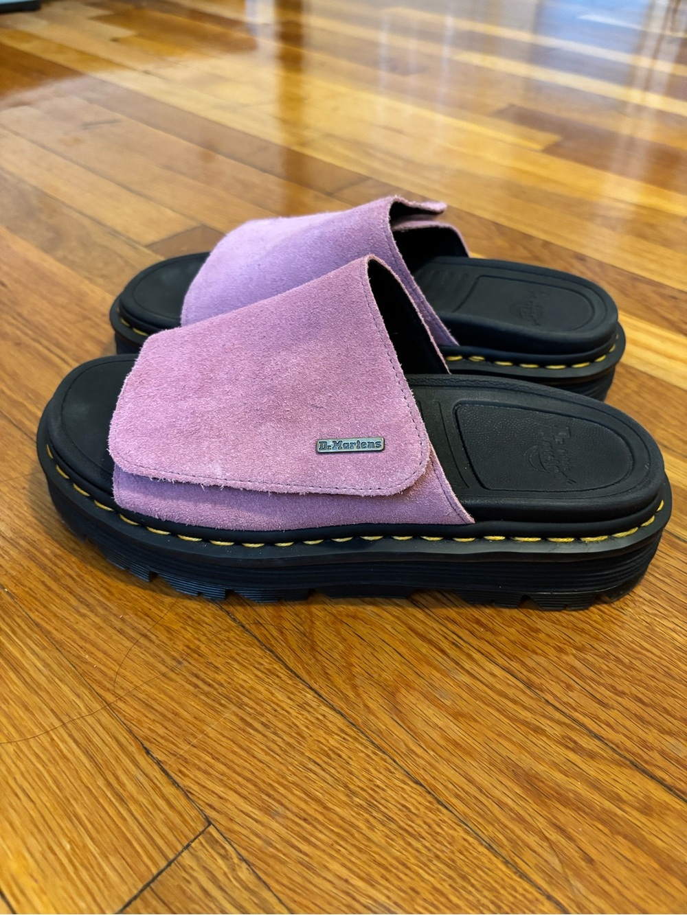 Dr. Martens Zebzag Suede Platform slides
